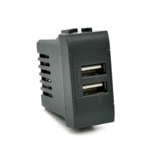 [Doppia presa USB 2A INT-LGT nero] 821N